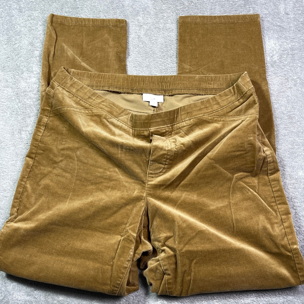 J Jill Women's Corduroy Pants Size M Relaxed‎ Fit Pull On Tan Casual Everyday